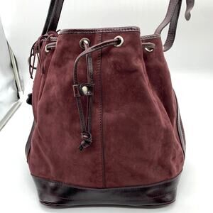 Patricia Nash Leather Crossbody Bags Melrose Drawstring Plum Nubuck Purse